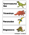 preschool and kindergarten dinosaur word wall cards and printables