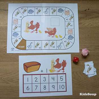 Litte Red Hen math game preschool and kindergarten