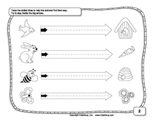 Left to right prewriting skills and tracing worksheet