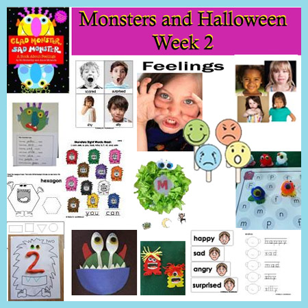 Monsters and Halloween preschool and kindergarten activities