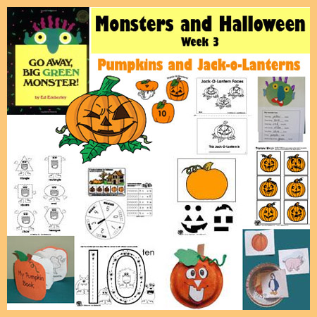 Jack-o-lantern Halloween preschool and kindergarten activities