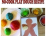 no-cook play dough recipe and activities for preschool children 